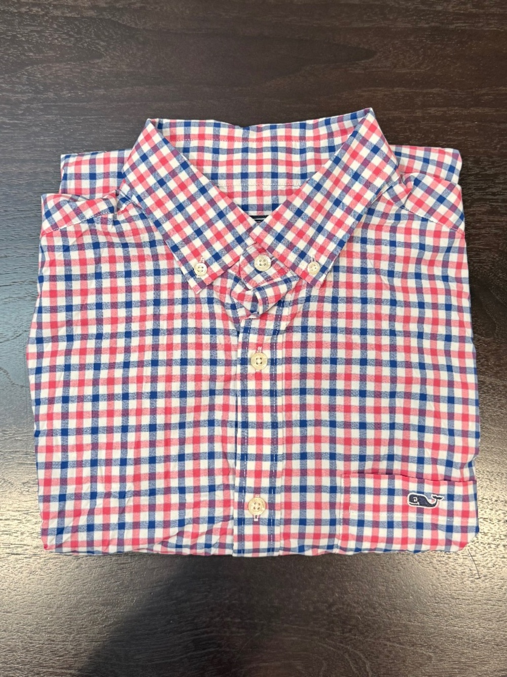 Vineyard Vines Performance Classic Fit Tucker Shirt Men’s Medium Red Blue Check